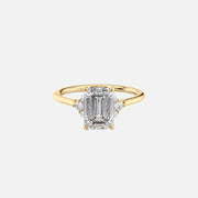 The Violet Emerald Side Stone Moissanite Ring - KNT - Engagement Rings, Wedding Bands & Fine Jewelry