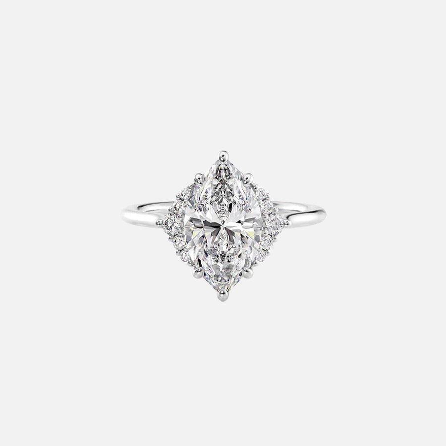 The Violet Marquise Side Stone Moissanite Ring - KNT - Engagement Rings, Wedding Bands & Fine Jewelry
