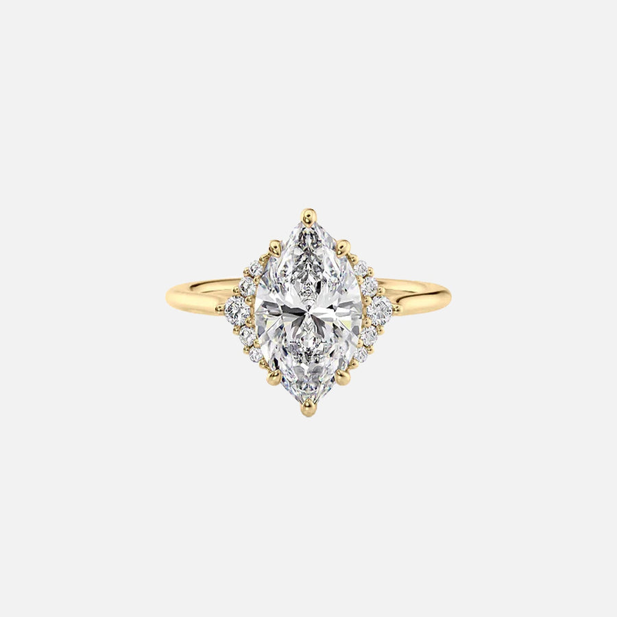 The Violet Marquise Side Stone Moissanite Ring - KNT - Engagement Rings, Wedding Bands & Fine Jewelry