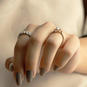 The Violet Oval Side Stone Moissanite Ring - KNT - Engagement Rings, Wedding Bands & Fine Jewelry