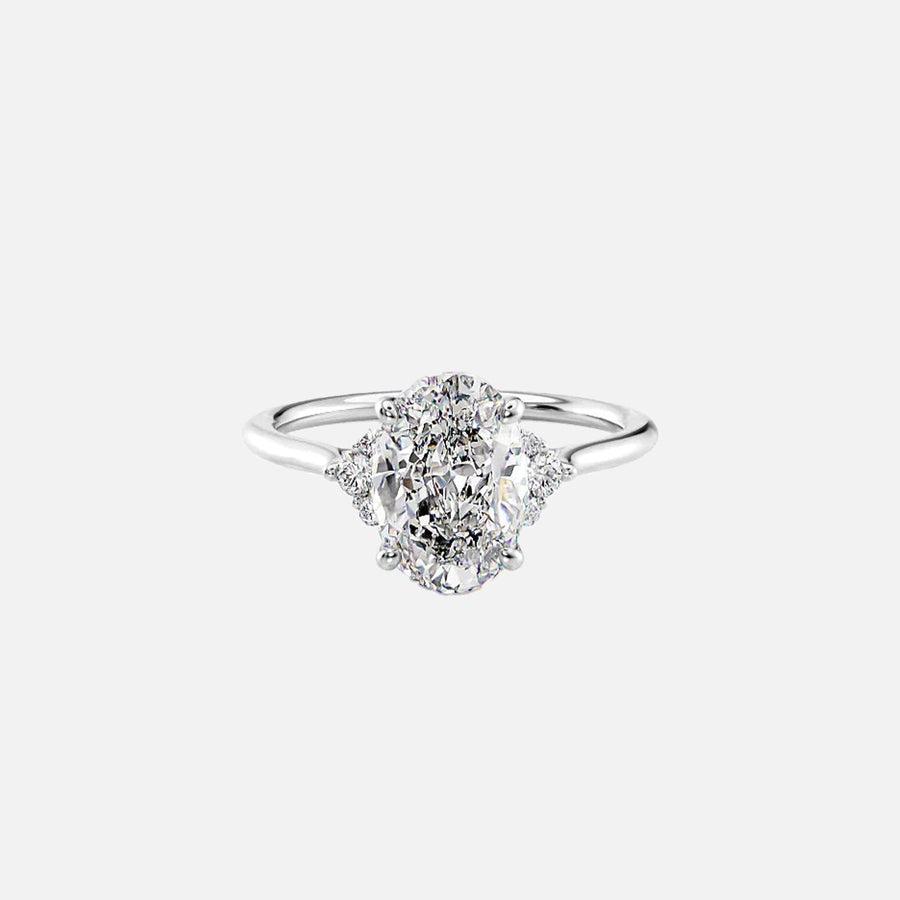 The Violet Oval Side Stone Moissanite Ring - KNT - Engagement Rings, Wedding Bands & Fine Jewelry