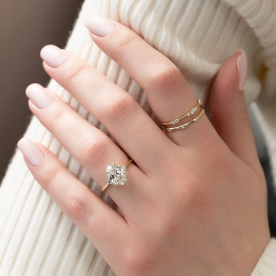 The Violet Oval Side Stone Moissanite Ring - KNT - Engagement Rings, Wedding Bands & Fine Jewelry