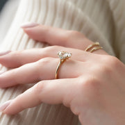 The Violet Oval Side Stone Moissanite Ring - KNT - Engagement Rings, Wedding Bands & Fine Jewelry