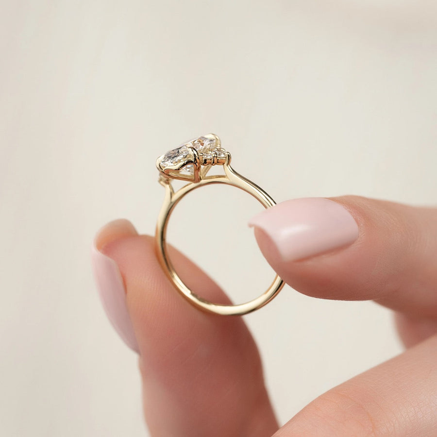 The Violet Oval Side Stone Moissanite Ring - KNT - Engagement Rings, Wedding Bands & Fine Jewelry