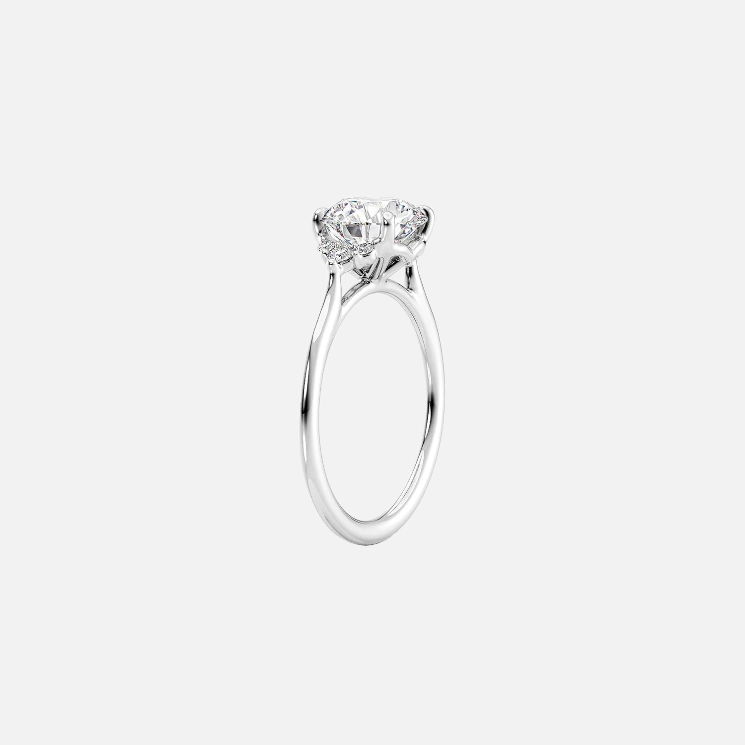 The Violet Pear Side Stone Moissanite Ring - KNT - Engagement Rings, Wedding Bands & Fine Jewelry