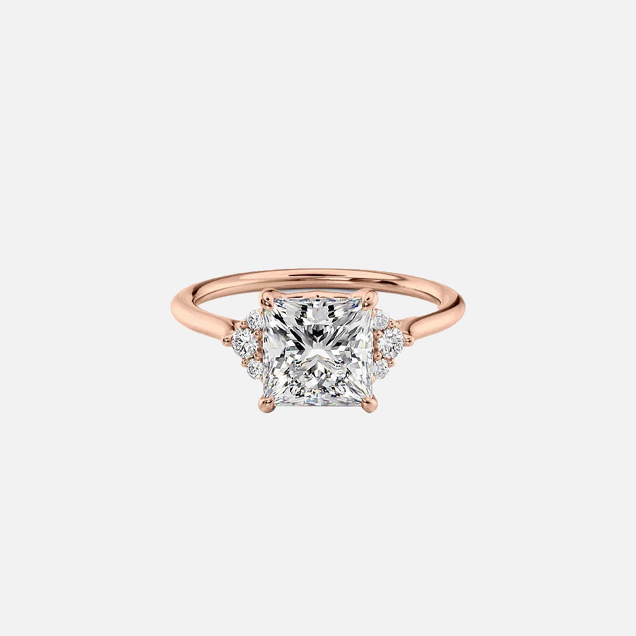 The Violet Princess Side Stone Moissanite Ring - KNT - Engagement Rings, Wedding Bands & Fine Jewelry