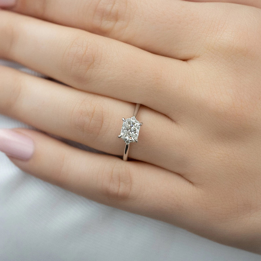 The Violet Princess Side Stone Moissanite Ring - KNT - Engagement Rings, Wedding Bands & Fine Jewelry
