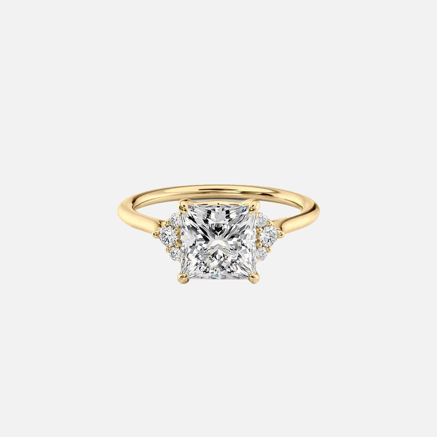 The Violet Princess Side Stone Moissanite Ring - KNT - Engagement Rings, Wedding Bands & Fine Jewelry