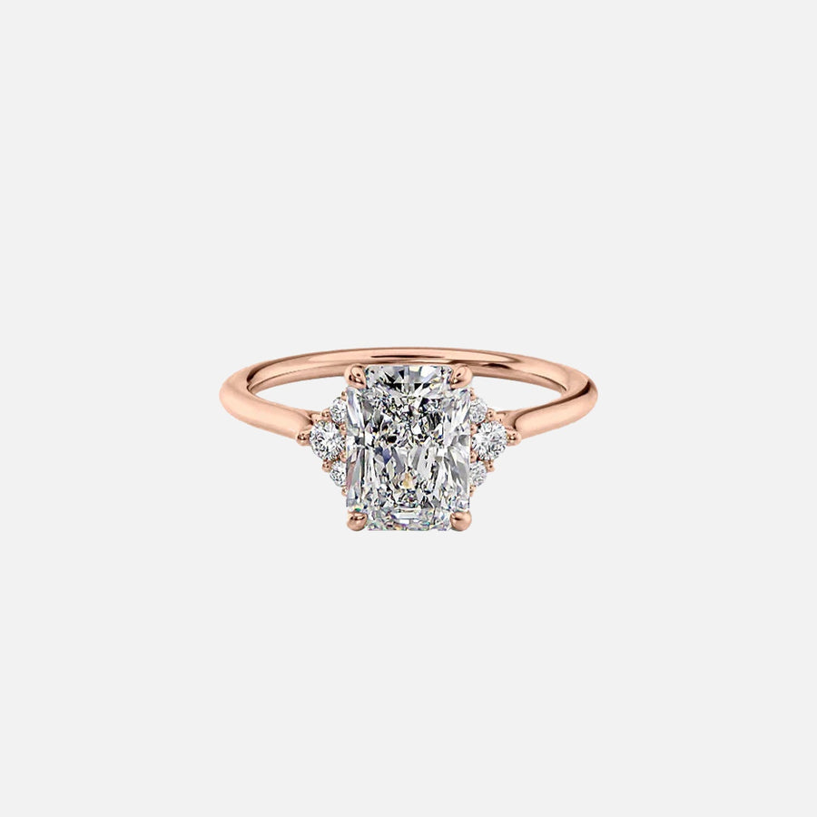 The Violet Radiant Side Stone Moissanite Ring - KNT - Engagement Rings, Wedding Bands & Fine Jewelry