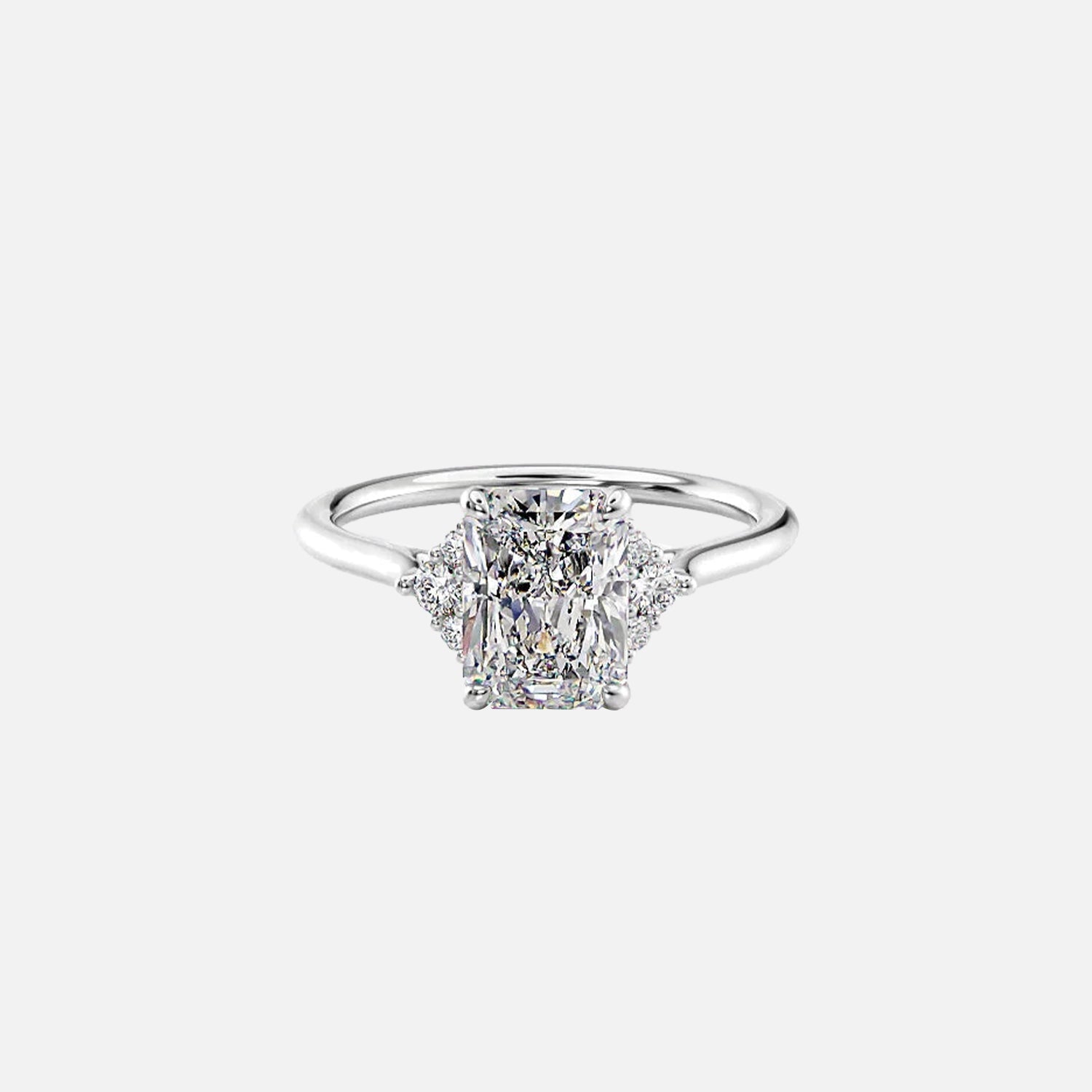 The Violet Radiant Side Stone Moissanite Ring - KNT - Engagement Rings, Wedding Bands & Fine Jewelry