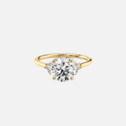 The Violet Round Side Stone Moissanite Ring - KNT - Engagement Rings, Wedding Bands & Fine Jewelry