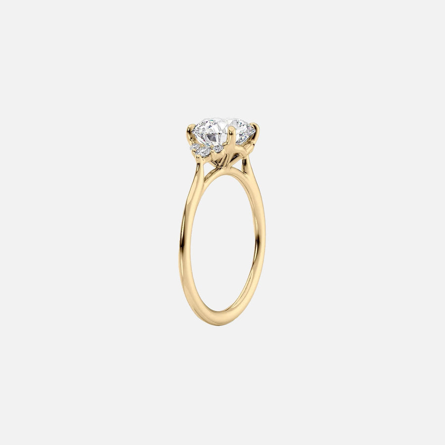 The Violet Round Side Stone Moissanite Ring - KNT - Engagement Rings, Wedding Bands & Fine Jewelry