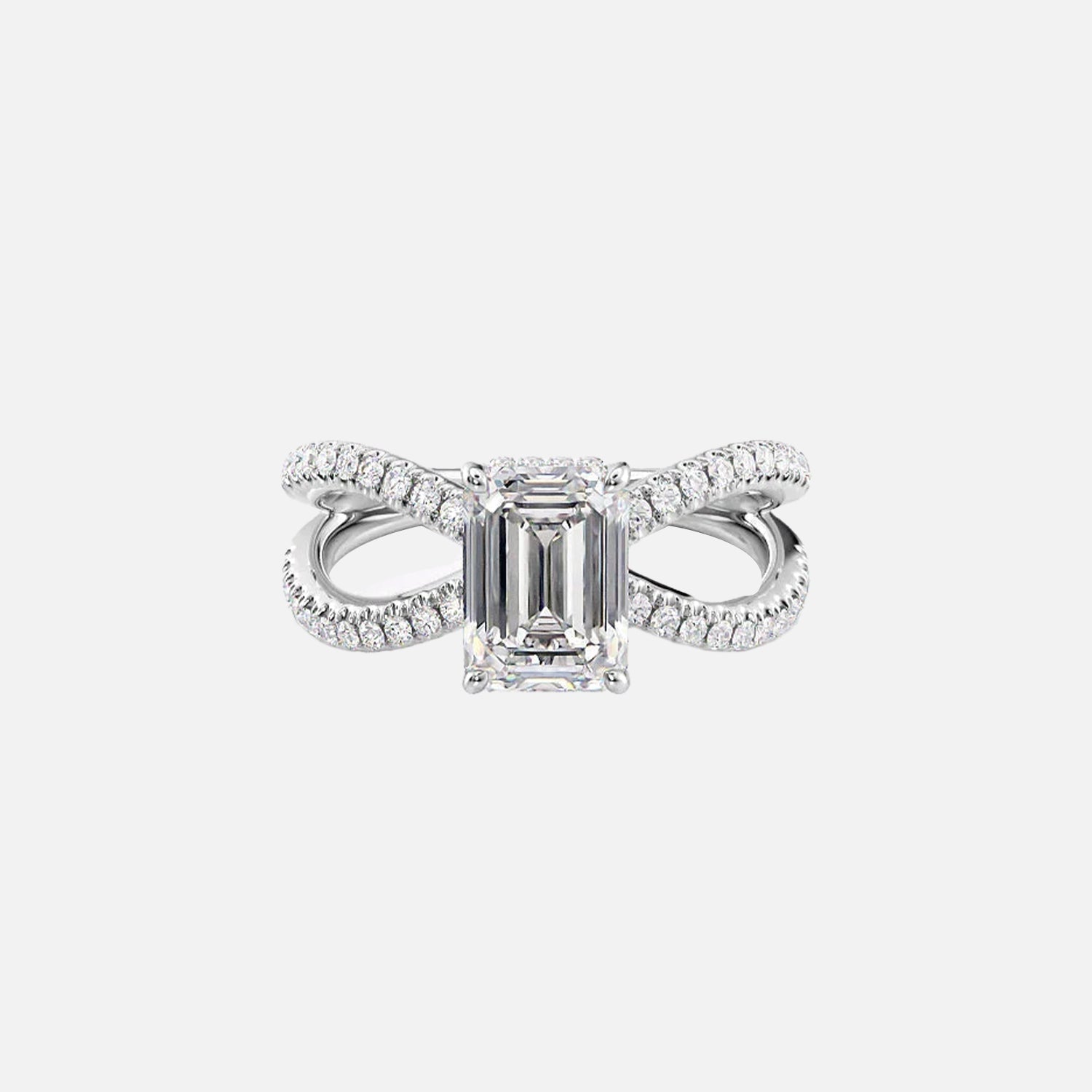 The Zara Emerald Pave Moissanite Ring - KNT - Engagement Rings, Wedding Bands & Fine Jewelry