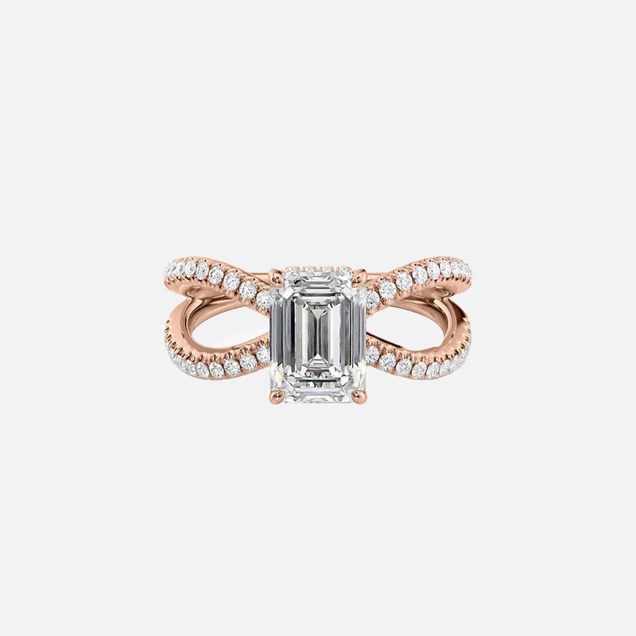 The Zara Emerald Pave Moissanite Ring - KNT - Engagement Rings, Wedding Bands & Fine Jewelry