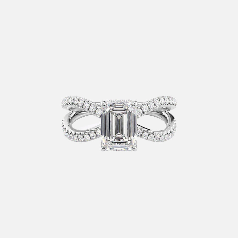 The Zara Emerald Pave Moissanite Ring - KNT - Engagement Rings, Wedding Bands & Fine Jewelry