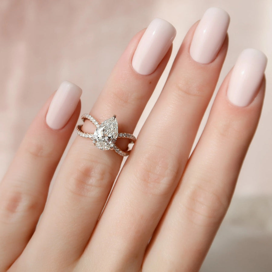The Zara Pear Pave Moissanite Ring - KNT - Engagement Rings, Wedding Bands & Fine Jewelry