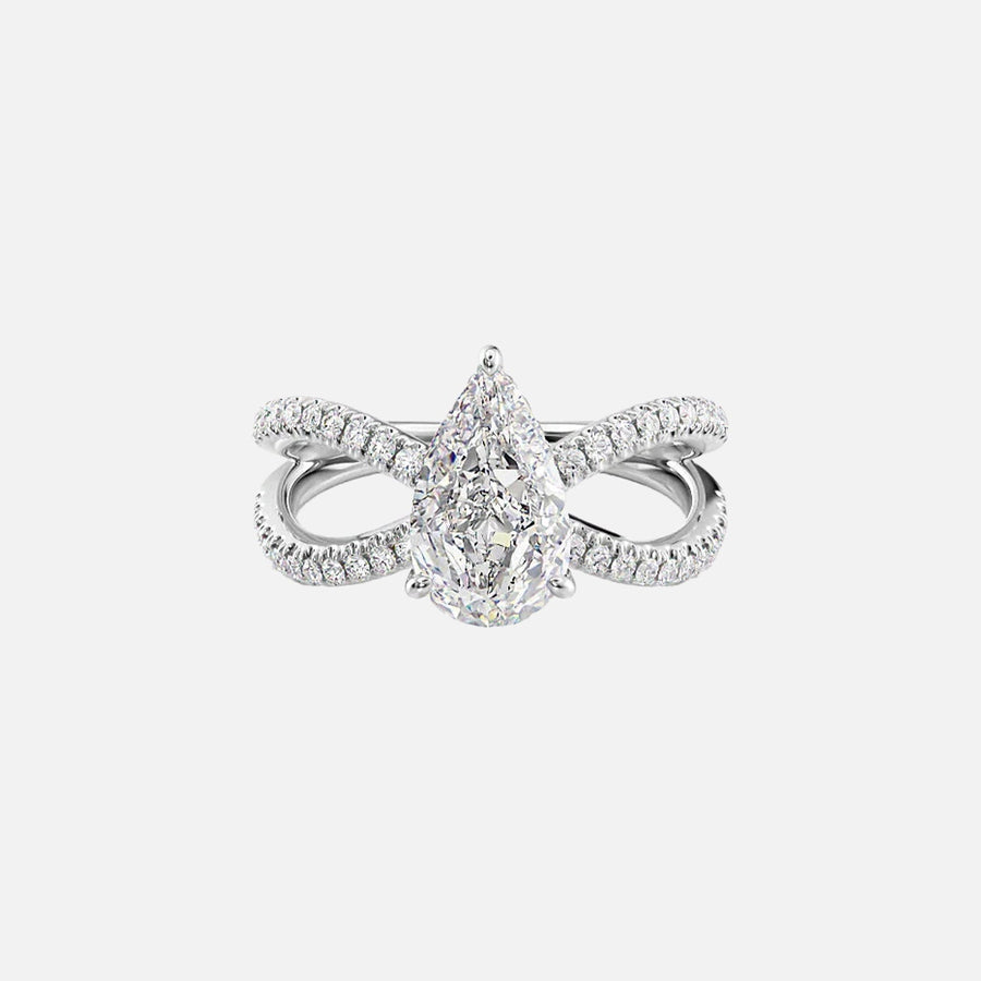 The Zara Pear Pave Moissanite Ring - KNT - Engagement Rings, Wedding Bands & Fine Jewelry