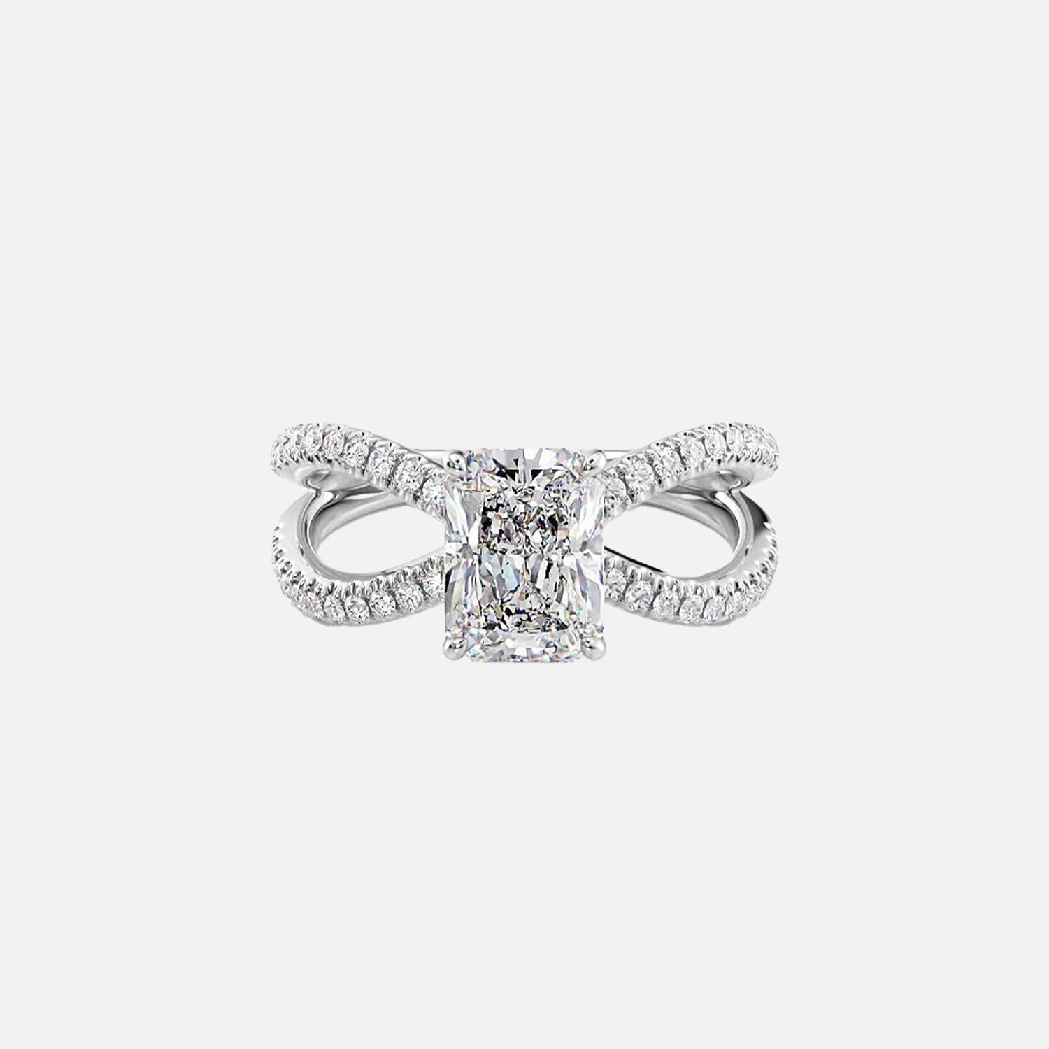 The Zara Radiant Pave Moissanite Ring - KNT - Engagement Rings, Wedding Bands & Fine Jewelry