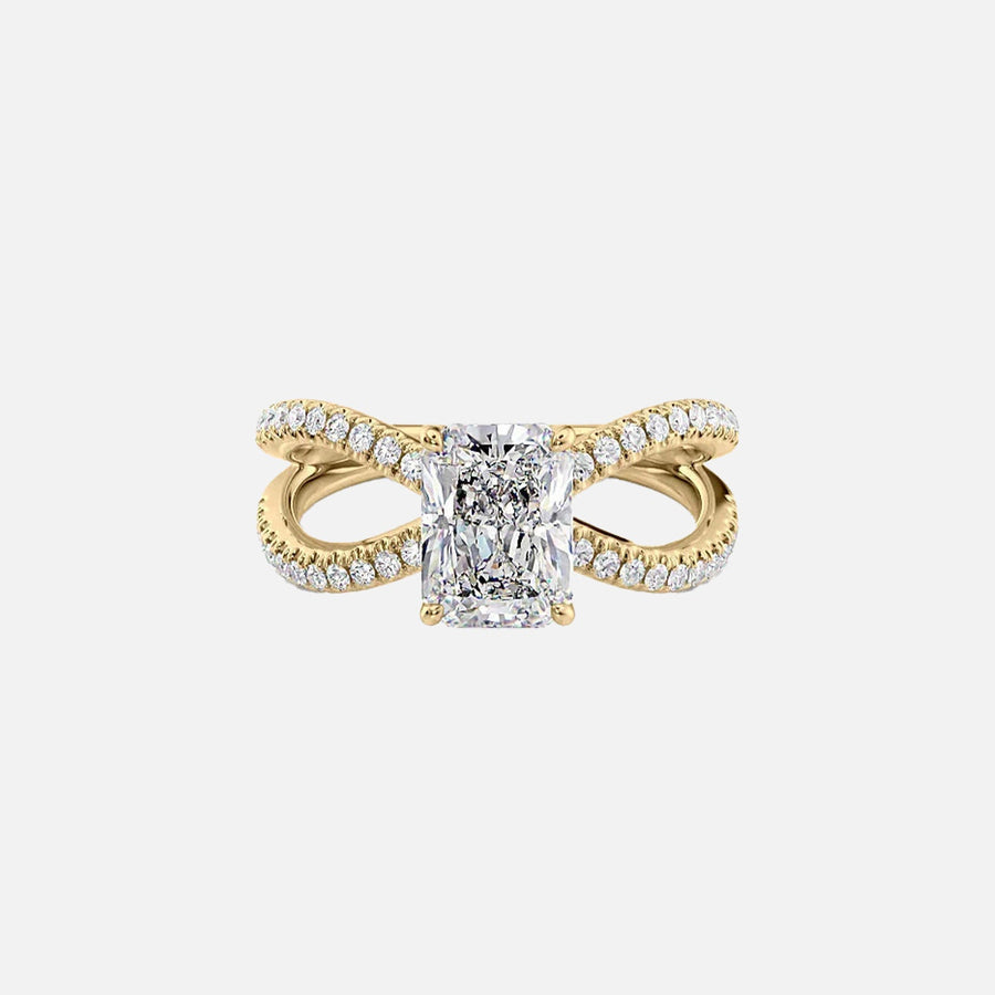 The Zara Radiant Pave Moissanite Ring - KNT - Engagement Rings, Wedding Bands & Fine Jewelry