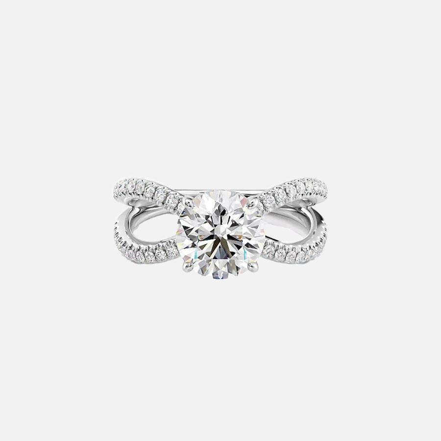 The Zara Round Pave Moissanite Ring - KNT - Engagement Rings, Wedding Bands & Fine Jewelry