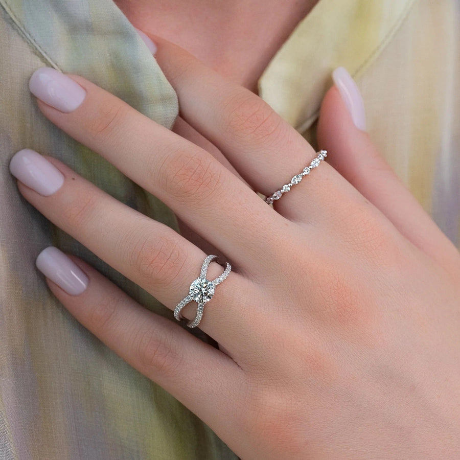 The Zara Round Pave Moissanite Ring - KNT - Engagement Rings, Wedding Bands & Fine Jewelry