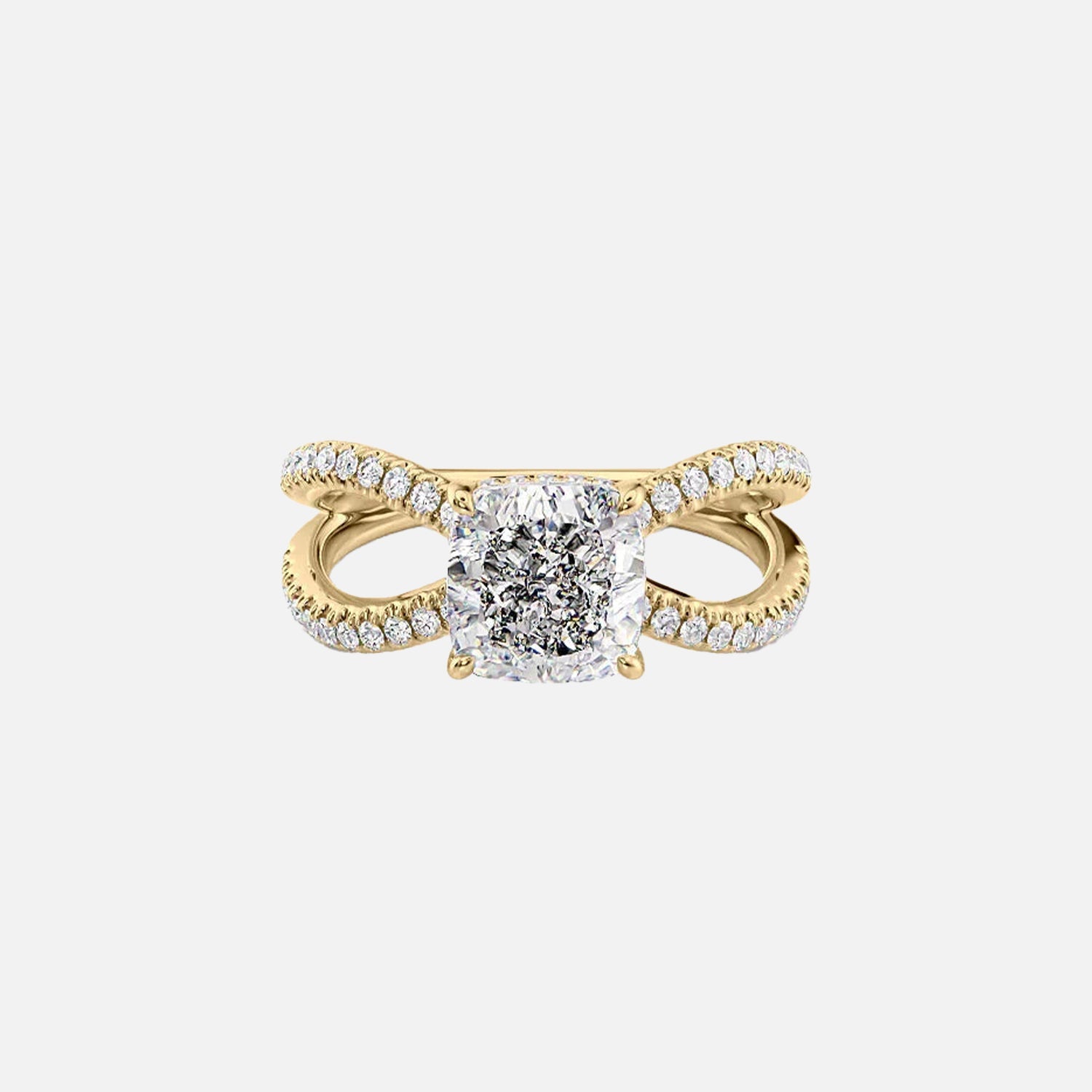 The Zoey Cushion Lab Diamond Ring 14k Yellow Gold 001