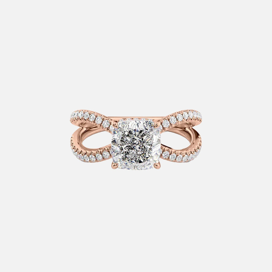  The Zoey Cushion Moissanite Ring 18k Rose Gold 001
