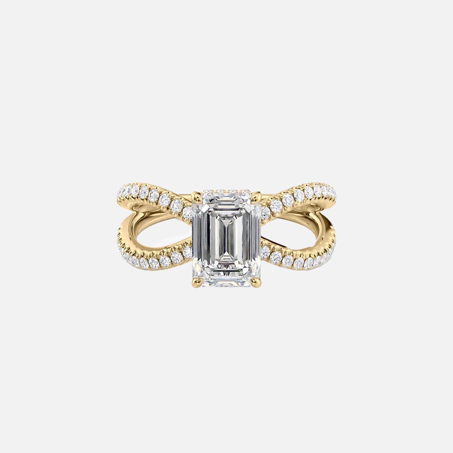 The Zoey Emerald Lab Diamond Ring 14k Yellow Gold 001