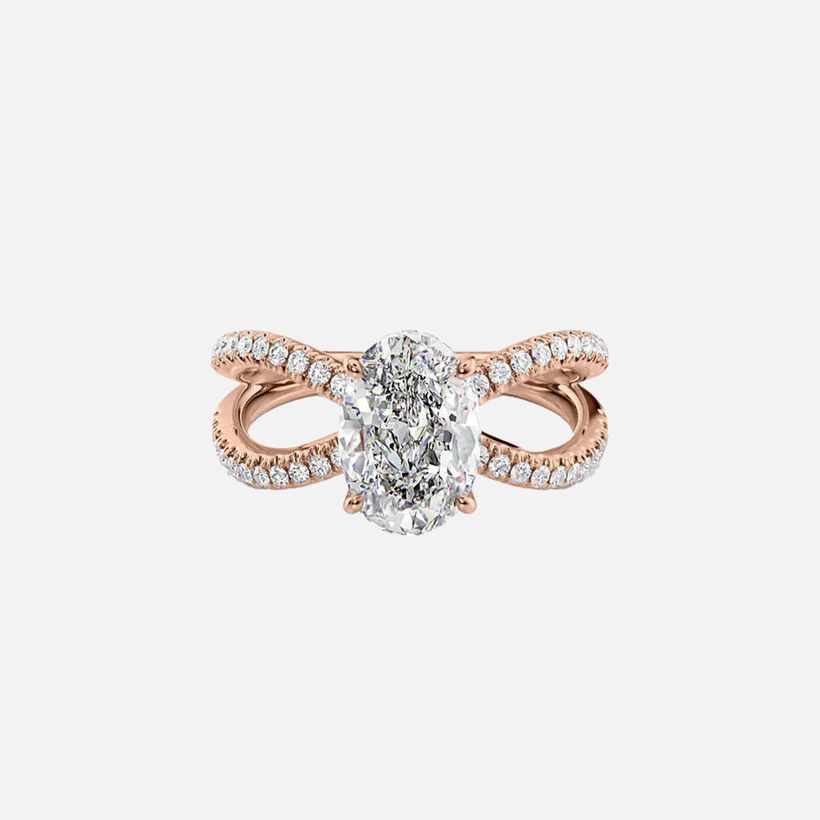  The Zoey Oval Lab Diamond Ring 14k Rose Gold 001
