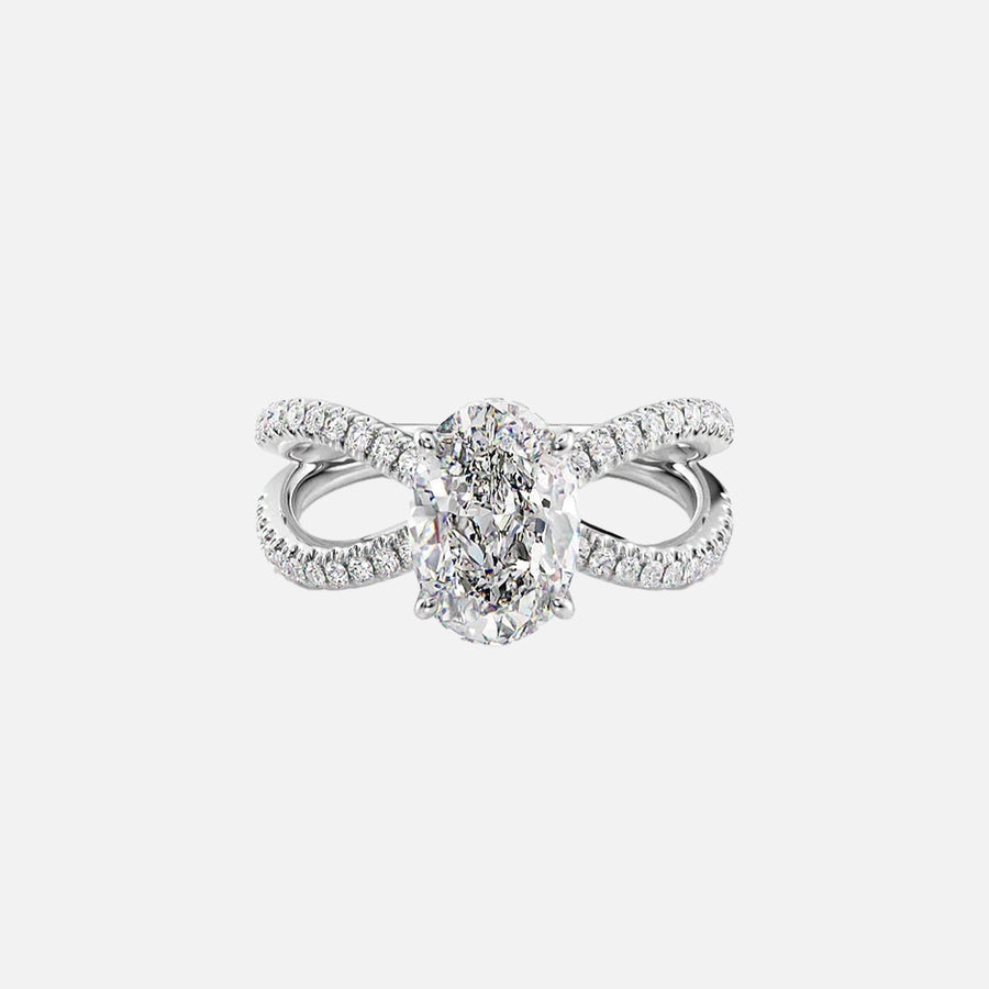  The Zoey Oval Lab Diamond Ring 18k White Gold 001