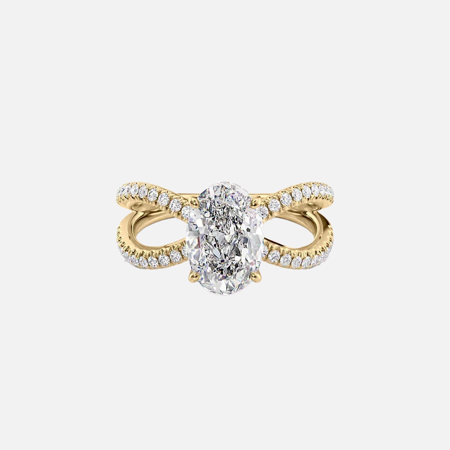 The Zoey Oval Moissanite Ring 14k Yellow Gold 001