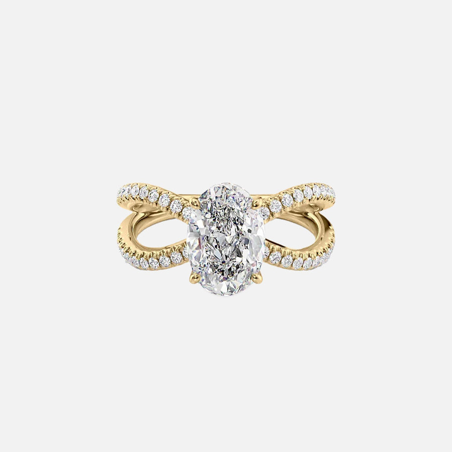 The Zoey Oval Moissanite Ring 18k Yellow Gold 001