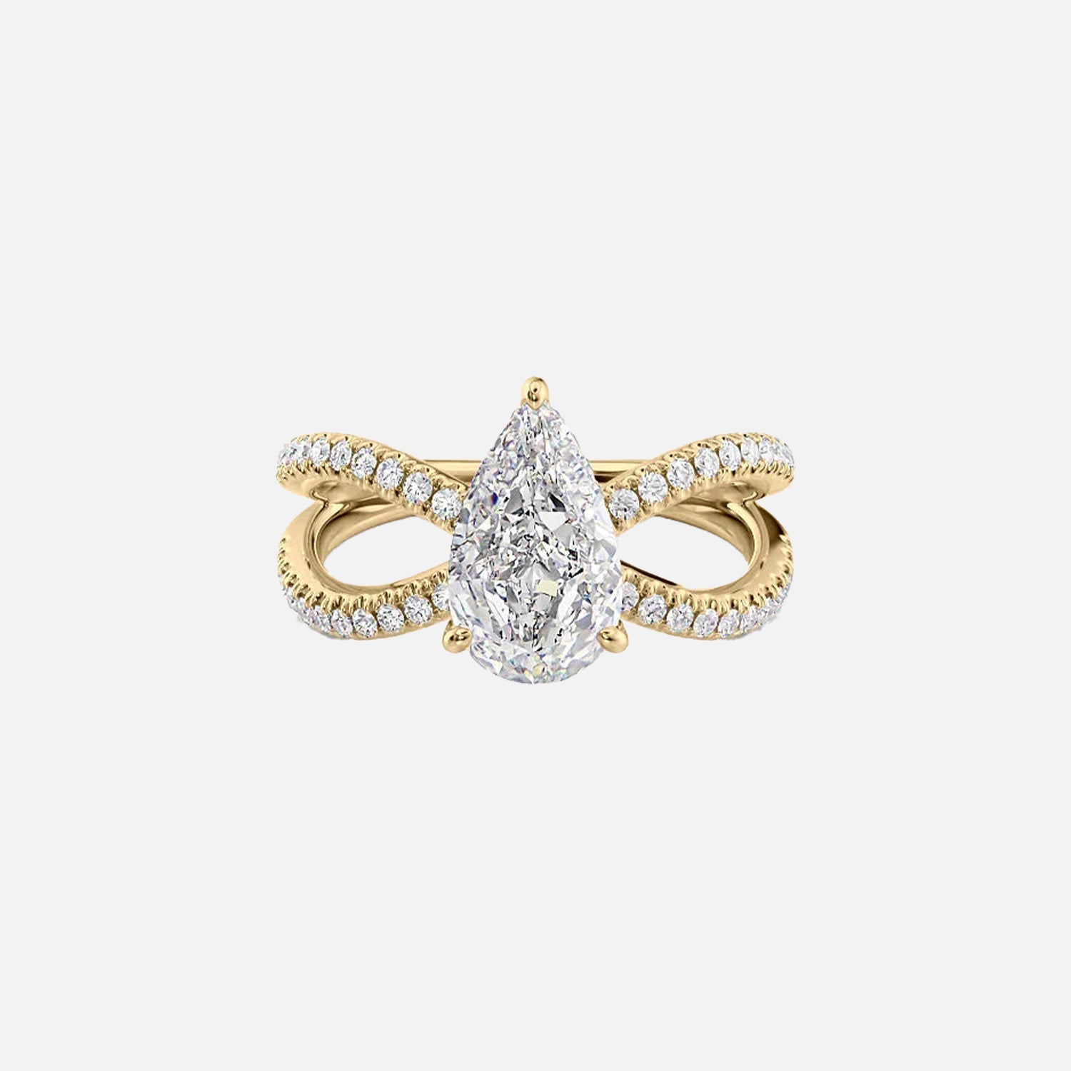 The Zoey Pear Lab Diamond Ring 14k Yellow Gold 001