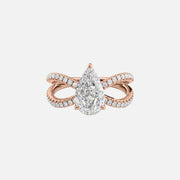  The Zoey Pear Moissanite Ring 14k Rose Gold 001