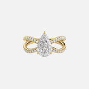 The Zoey Pear Moissanite Ring 14k Yellow Gold 001