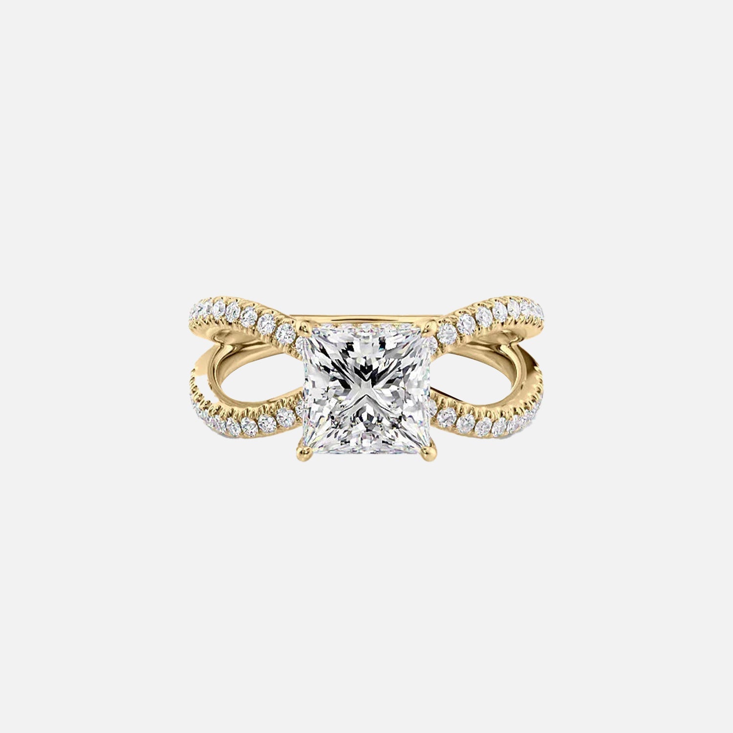 The Zoey Princess Lab Diamond Ring 14k Yellow Gold 001