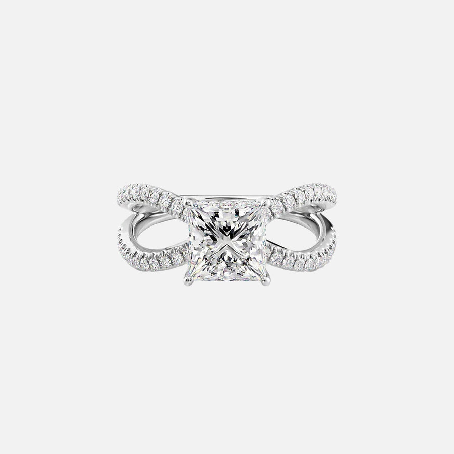  The Zoey Princess Lab Diamond Ring 18k White Gold 001