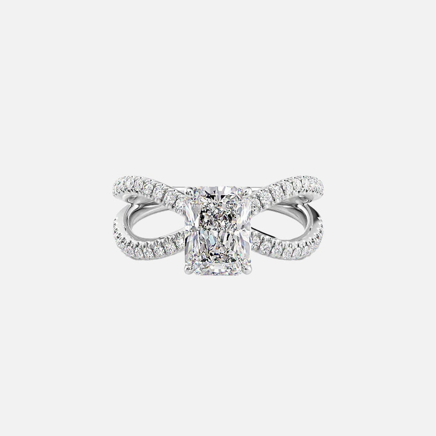  The Zoey Radiant Moissanite Ring 14k White Gold 001