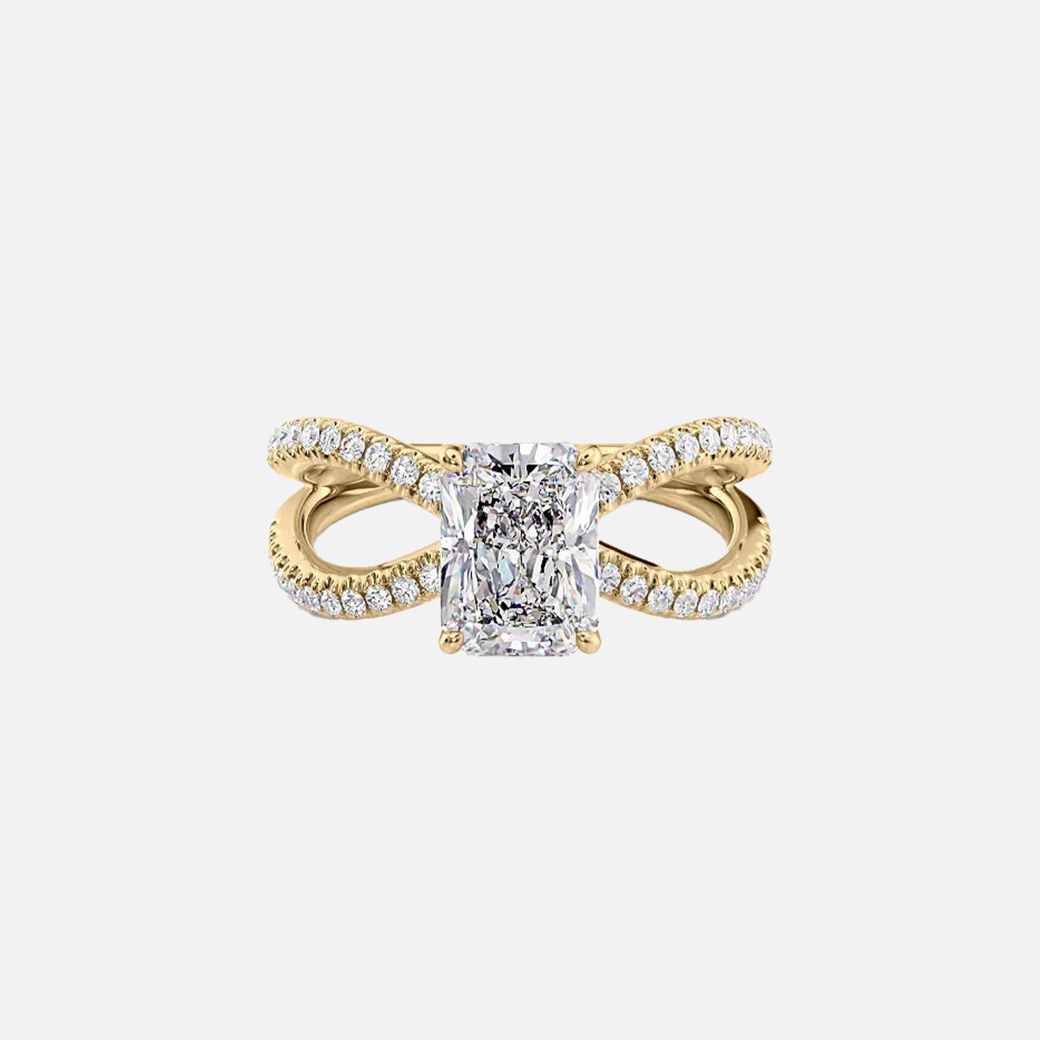 The Zoey Radiant Moissanite Ring 14k Yellow Gold 001