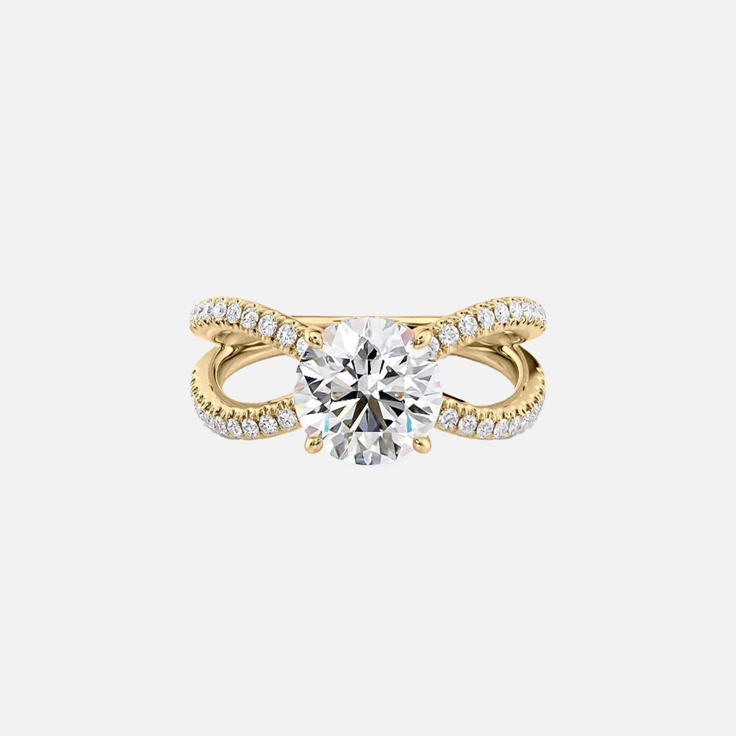  The Zoey Round Lab Diamond Ring 14k Yellow Gold 001