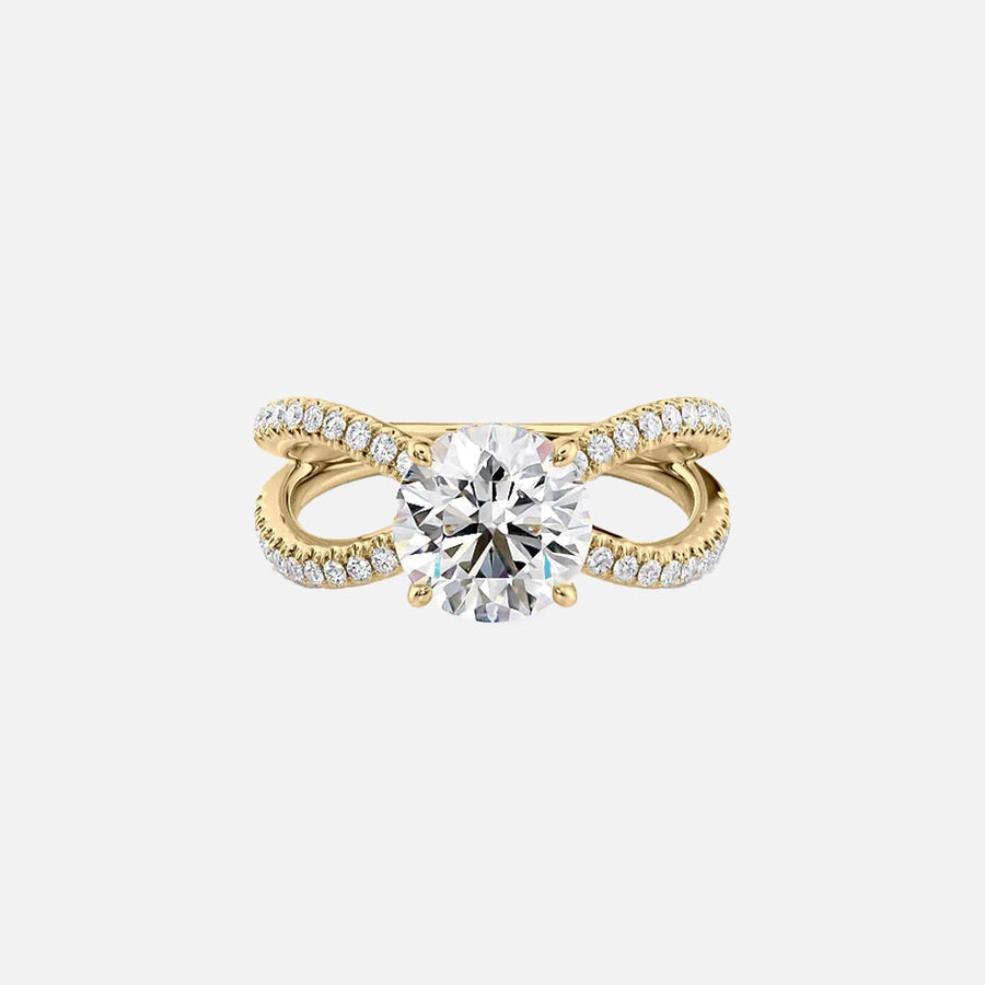  The Zoey Round Lab Diamond Ring 18k Yellow Gold 001
