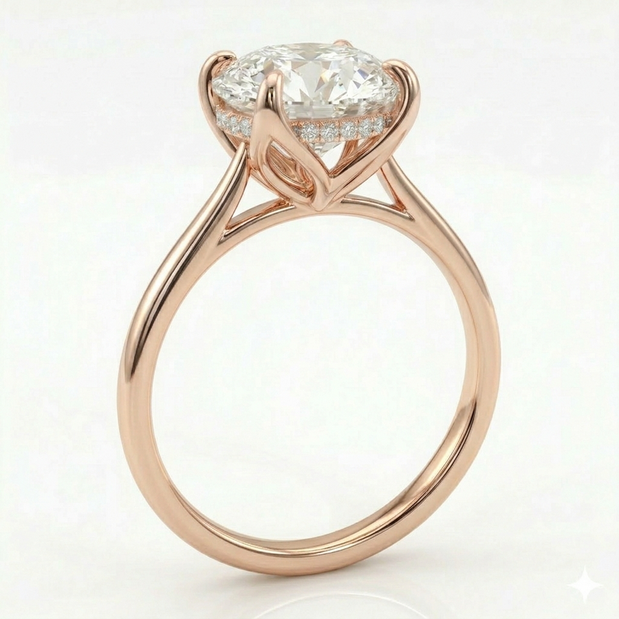 The Tulip Solitaire Oval Lab Diamond Ring