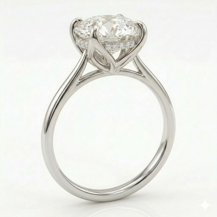 The Tulip Solitaire Oval Lab Diamond Ring