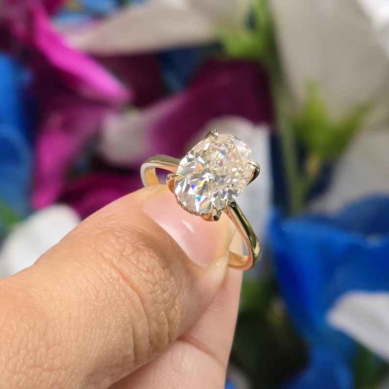 The Tulip Solitaire Oval Lab Diamond Ring