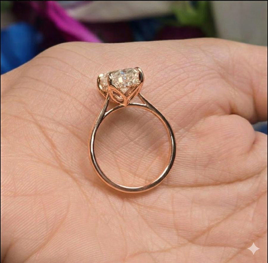 The Tulip Solitaire Oval Lab Diamond Ring