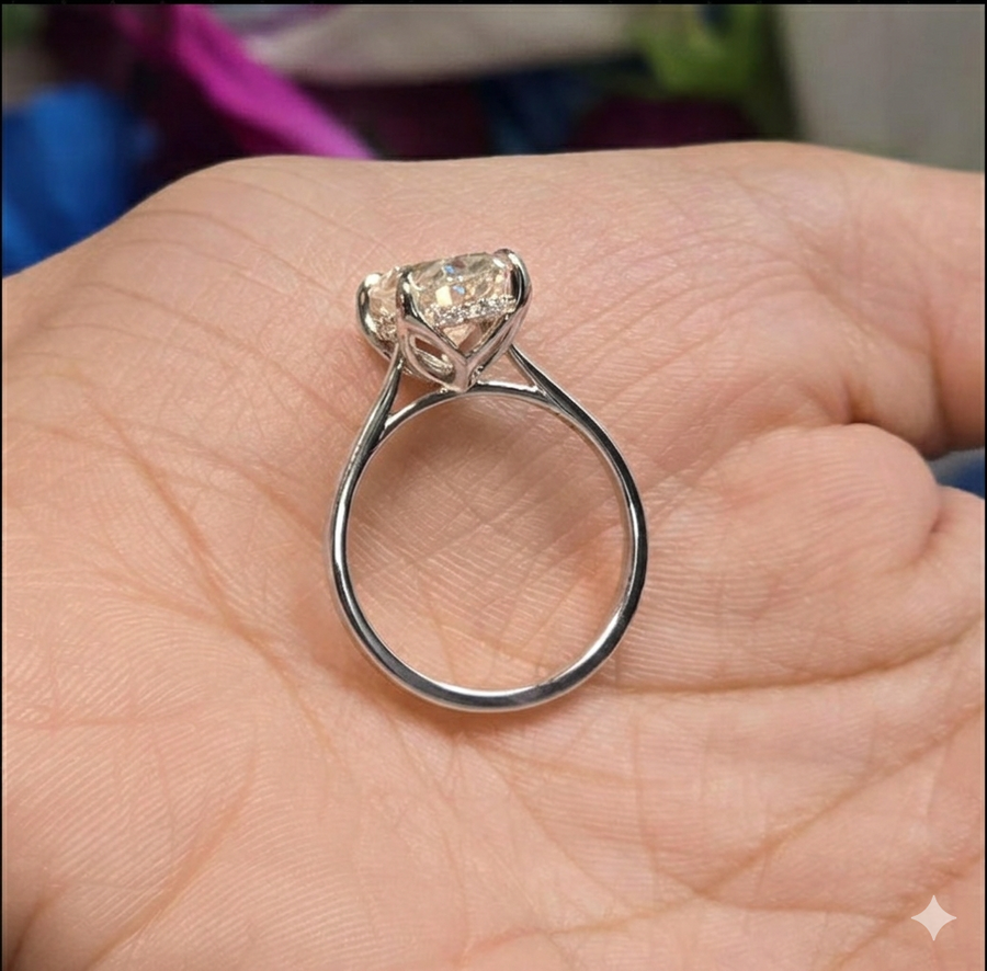 The Tulip Solitaire Oval Lab Diamond Ring