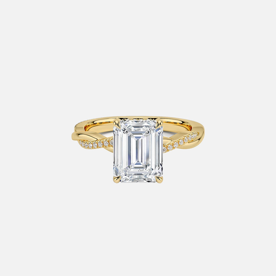 The Hidden Halo Twilight Emerald Pave Moissanite Ring - KNT - Engagement Rings, Wedding Bands & Fine Jewelry