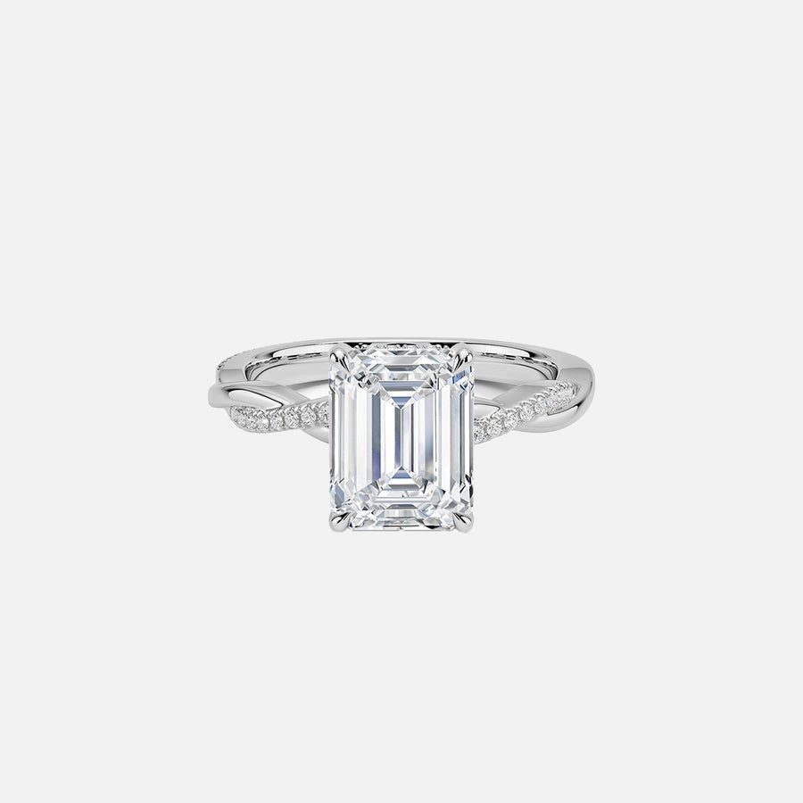 The Hidden Halo Twilight Emerald Pave Moissanite Ring - KNT - Engagement Rings, Wedding Bands & Fine Jewelry