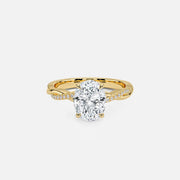 The Hidden Halo Twilight Oval Pave Moissanite Ring - KNT - Engagement Rings, Wedding Bands & Fine Jewelry