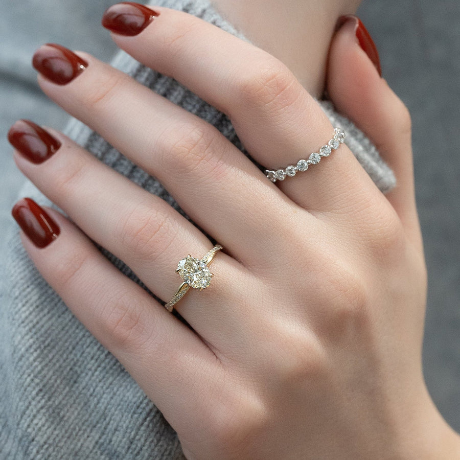 The Hidden Halo Twilight Oval Pave Moissanite Ring - KNT - Engagement Rings, Wedding Bands & Fine Jewelry
